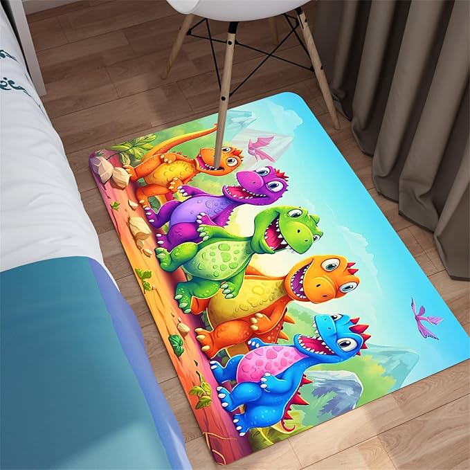 Dinosaur Carpet for Boys Room - Dinosaur Rugs for Boys Bedroom Cartoon Dinosaur Rug Kids Rugs for Bedroom Cute Dinosaur Area Rug for Living Room Bedroom Kids Room,2'×3' - LeafyLoom