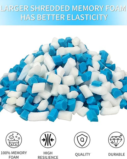 20 LBS Shredded Gel Memory Foam Filling, Comfortable and Soft Bean Bag Chair Filler, Memory Foam Stuffing for Cooling Pillow, Beanbag, Stuffed Animal, Dog Bed, Couch Cushion - LeafyLoom