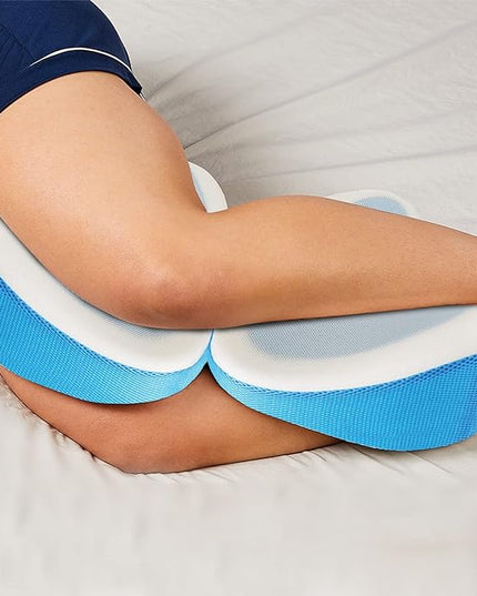 Contour Legacy with Cool Gel Leg & Knee Memory Foam Side Sleeper Support Pillow - Soothing Relief for Sciatica, Back, Hips, Knees, Joints (2 Pack) - LeafyLoom
