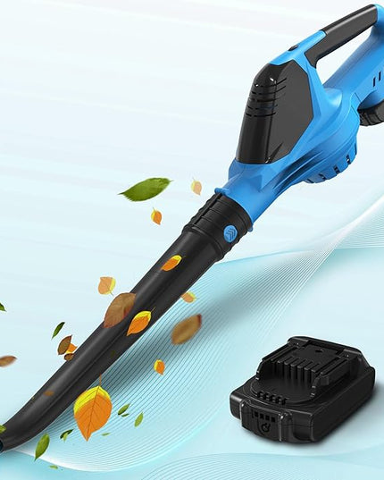 Leaf Blower, 21V Electric Leaf Blower Cordless, Leaf Blower with 2000mAh Battery and Charger, 16.5A/16500rpm Speed Leaf Blower, 5 Speed Mode Lightweight Leaf Blower for Lawn Patio Yard - LeafyLoom