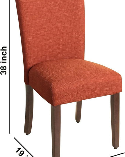 HomePop Parsons Classic Upholstered Accent Dining Chair, Single Pack, Orange - LeafyLoom