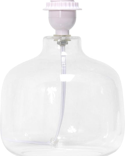 Simple Designs LT2064-CLW Glass Table Lamp with White Fabric Shade, Clear (Pack of 4) - LeafyLoom