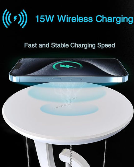 Night Light Wireless Charger Lamp,Ambient Light,LED Desk Lamp with Wireless Charger,Balance Magnetic Suspension Desk Light Creative Fun Bedside Lamp,Anti-Gravity Bedroom Table Lamp 3-Level Brightness - LeafyLoom