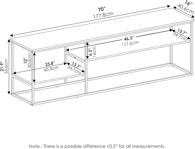 Furinno Moretti Modern Lifestyle TV Stand, French Oak Grey - LeafyLoom