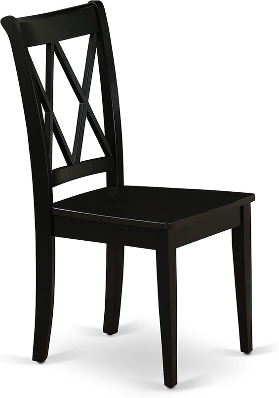 East West Furniture DLCL5-BLK-W Dublin 5 Piece Set for 4 Includes a Round Kitchen Table with Dropleaf and 4 Dining Room Chairs, 42x42 Inch - LeafyLoom