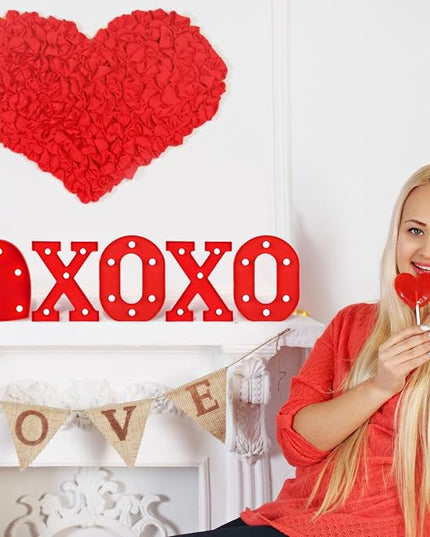VIHOSE Valentine's Day LED Letter Lights Sign Table Decoration Light up Letters Battery Powered Letter for Home Bars Party Bedroom Tabletop Decoration Valentine's Gift VIHOSE