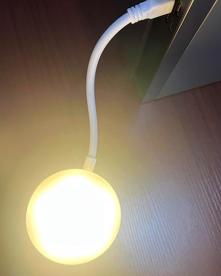 USB Night Light with 3 Color Mode, Arbitrary Brightness Control Small lamp, Portable 360° Flexible Gooseneck for Reading, Makeup, Fill Light, Travel, Outdoor, Power Failure Emergency. - LeafyLoom