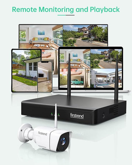 Wireless Security Camera System,Firstrend 5MP Security System Wireless with 4 CCTV Cameras Ultra HD Two Way Audio 8CH DVR 2TB Hard Drive Night Vision Motion Alarm APP for Home Indoor Outdoor firstrend
