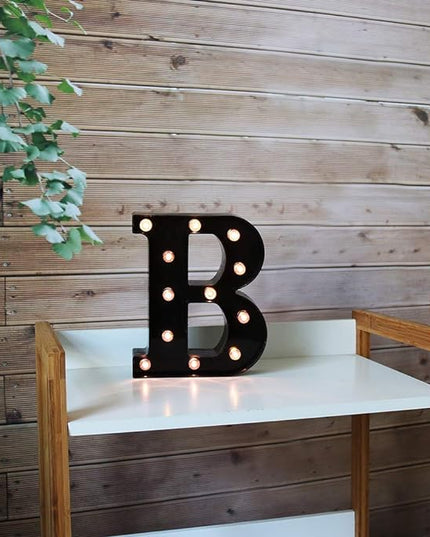 Light Up Black Alphabet Marquee Letters Sign LED Marquee Number Lights Sign for Night Light Home Bar Christmas Lamp Birthday Party Wedding Decorations B - LeafyLoom