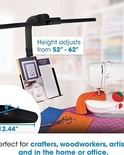 OttLite Dual Shade LED Standing Floor Lamp with Adjustable Stand - Wide Range of Illumination with Built-in 2.1A USB Charging Port and Flexible Neck - 4 Brightness Settings for Reading & Studying - LeafyLoom