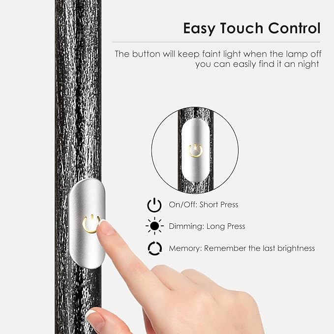 BoostArea Floor Lamp, Pole Standing Lamp, 20W 2000LM LED Torchiere Floor Lamp, Stepless Dimmable, Touch Control, 3000K Daylight, 50000hrs Lifespan,70.5 in Floor Lamps for Living Room,Bedroom,Office - LeafyLoom