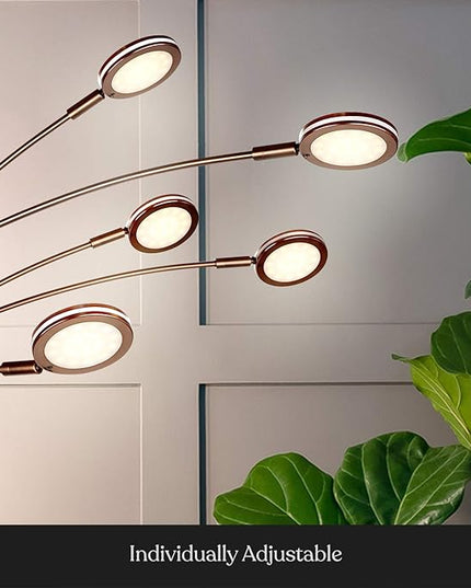 Brightech Orion Arc Floor Lamp for Living Room, Tree Floor Lamp with 5 Adjustable Arms, Multi-Head Standing Lamp with Flexible Rotating LED Lights for Bedroom, Dorm - Bright Hanging Lighting - Bronze - LeafyLoom