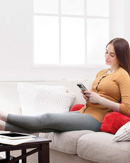 Clara Clark Reading Pillow, Standard Back Pillow for Sitting Up in Bed, Memory Foam Back Support Pillow, Reading Pillows for Sitting in Bed, Red Sit Up Pillow for Bed Chair Arm Pillow with Pockets - LeafyLoom