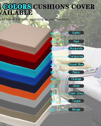ClawsCover 8 Pack Outdoor Seat and Back Cushions Replacement Covers Fit for 4 Pieces 4-Seater Wicker Rattan Patio Furniture Conversation Set Sectional Couch,Cream-Include Cover Only - LeafyLoom