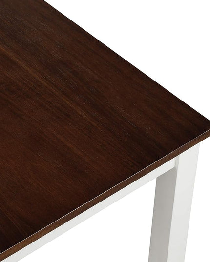 6-Piece Wood Rectangle Dining Table Set with Bench and 4 Chairs, with Waterproof Coat, for Kitchen, Living Room, Ivory and Cherry, 54" L x 36" W x 30" H - LeafyLoom