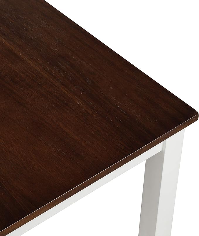 6-Piece Wood Rectangle Dining Table Set with Bench and 4 Chairs, with Waterproof Coat, for Kitchen, Living Room, Ivory and Cherry, 54" L x 36" W x 30" H - LeafyLoom