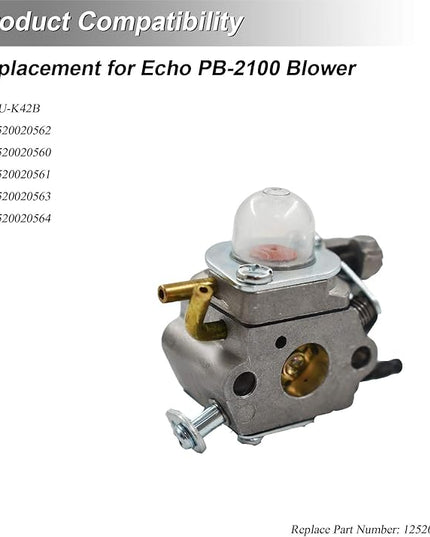C1U-K42 Handheld Leaf Blower Carburetor Replacement for Echo PB-2100 PB-2155 with 13031054130 Air Fuel Filter Line Kit C1U-K42B C1U-K42A 12520020565 - LeafyLoom