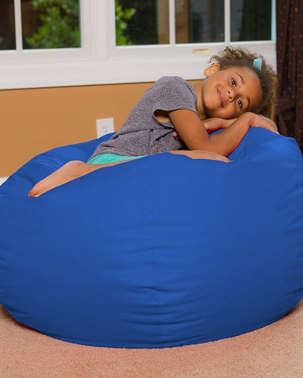 Posh Beanbags Bean Bag Chair, Large-38in, Solid Royal Blue - LeafyLoom