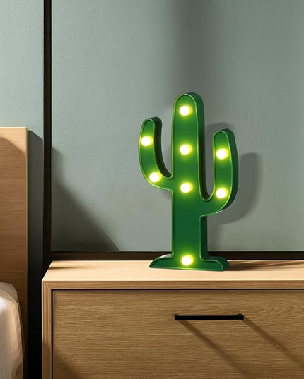 8 Pcs LED Night Light Cactus Night Table Lamp Cactus Party Decorations Cute Mini Cactus Lamp LED Cactus Light for Bedroom Garden Home Cinco De Mayo Mexican Party Decor Gift (10 x 5.71 x 1.1 In) - LeafyLoom