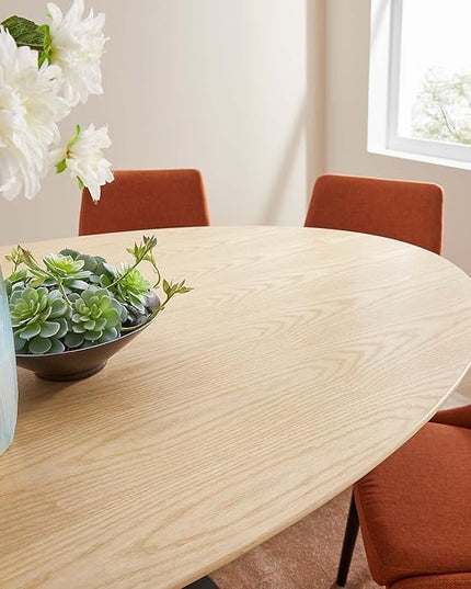 Modway Lippa Dining Table, 78", Black Natural - LeafyLoom
