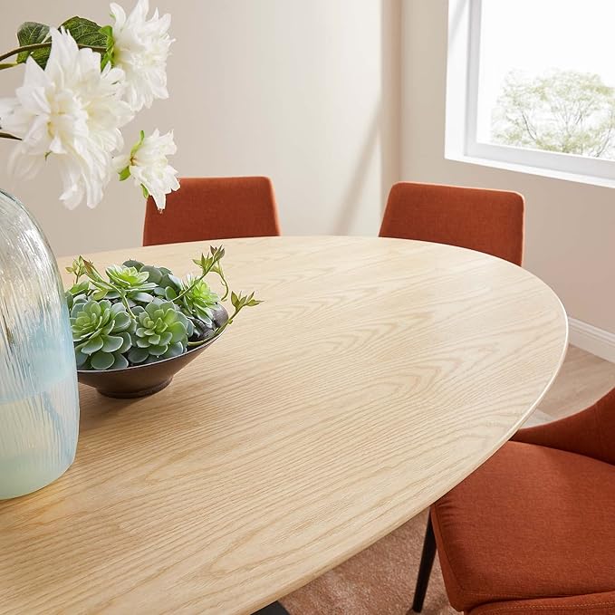 Modway Lippa Dining Table, 78", Black Natural - LeafyLoom