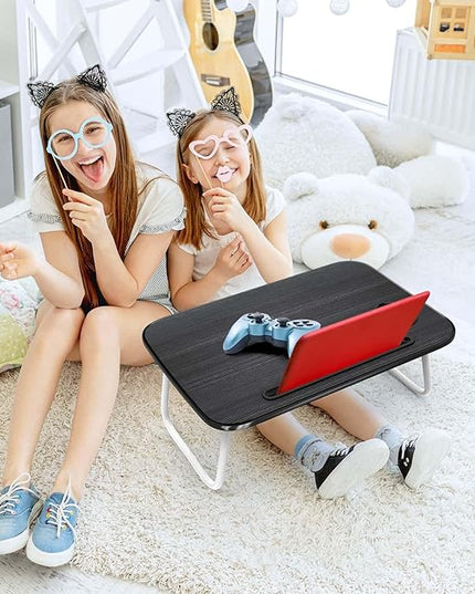 Clara Clark Reading Pillow with Portable Lap Desk Set for Kids, Back Pillow for Sitting Up in Bed, Memory Foam Back Support Pillow, Bed Rest Pillow with Foldable Laptop Desk, Small - White - LeafyLoom