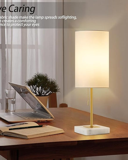 Luvkczc Minimalist Marble Table Lamp Set of 2 for Mens Room Table Decor - LeafyLoom