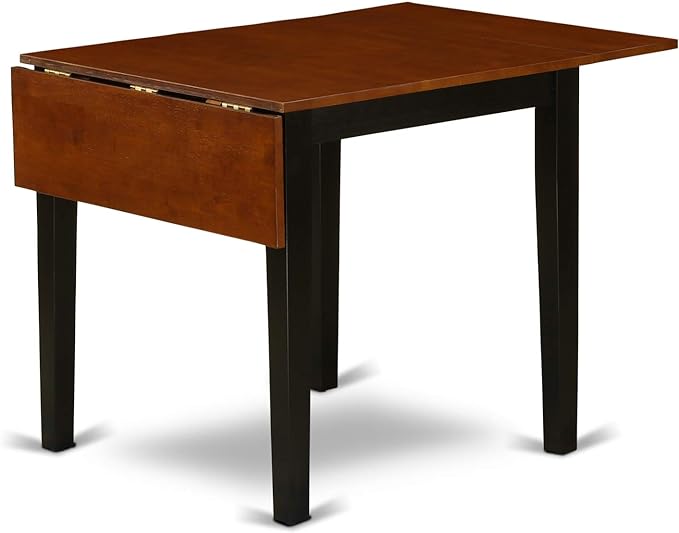 East West Furniture NDNI5-BCH-W Norden 5 Piece Set for 4 Includes a Rectangle Table with Dropleaf and 4 Kitchen Dining Chairs, 30x48 Inch - LeafyLoom