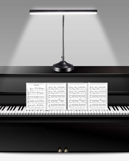 Piano Light Lamp for Upright Piano, 2-in-1 Table Lamp with Base & Clamp Bright Flexible, 10W LED Architect Desk Lights for Piano, Home Office, 3 Color Modes, 30 Brightness Levels, Black - LeafyLoom
