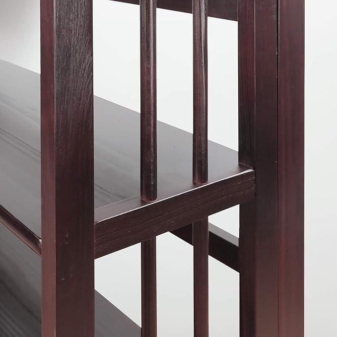 Casual Home 3 Shelf Folding Stackable Bookcase, 27.5" Wide, Espresso - LeafyLoom