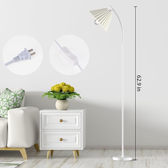 Floor Lamp for Living Room, Reading Lamps Floor Standing Home Decor, Modern Floor Lamp for Bedroom, Standing Lamps for Living Room, Adjustable Floor Lamp, 1000 Lumens Led Bulb Included - LeafyLoom