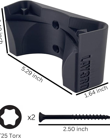 Milwaukee M18 Leaf Blower Wall Mount Compatible with 2724-20, 2724-21 - Heavy-Duty Black Wall Mounting Bracket Holder Storage Hook - LeafyLoom