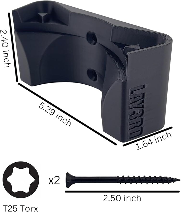 Milwaukee M18 Leaf Blower Wall Mount Compatible with 2724-20, 2724-21 - Heavy-Duty Black Wall Mounting Bracket Holder Storage Hook - LeafyLoom