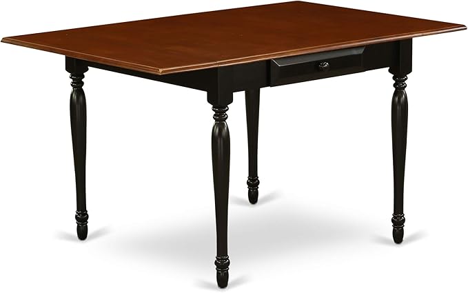 East West Furniture MZKE5-BCH-W Monza 5 Piece Modern Set Includes a Rectangle Wooden Table with Dropleaf and 4 Dining Chairs, 36x54 Inch - LeafyLoom