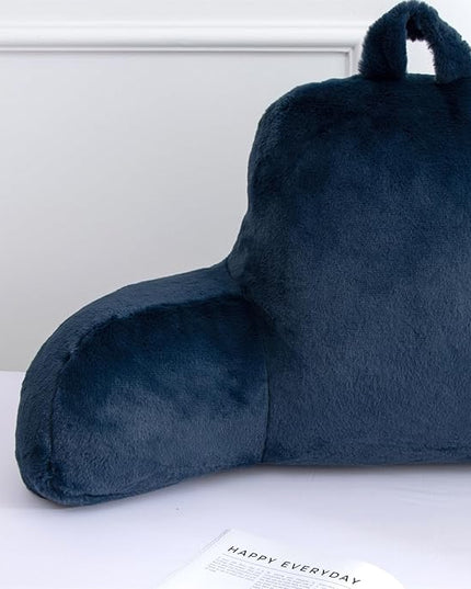 Aimuan Reading Pillow Bed Rest Wedge Large Adult Backrest Pillow with Arms Back Support for Sitting Up in Bed Cushion Incline Rest Sleeping Snoring Pillow, Dark Blue Large - LeafyLoom