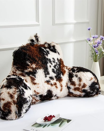 Aimuan Reading Pillow Bed Rest Wedge Backrest Pillow with Arms Back Support for Sitting Up in Bed Cushion Incline Rest Sleeping Snoring Pillow, Coffee-black, Standard - LeafyLoom