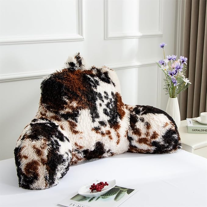 Aimuan Reading Pillow Bed Rest Wedge Backrest Pillow with Arms Back Support for Sitting Up in Bed Cushion Incline Rest Sleeping Snoring Pillow, Coffee-black, Standard - LeafyLoom