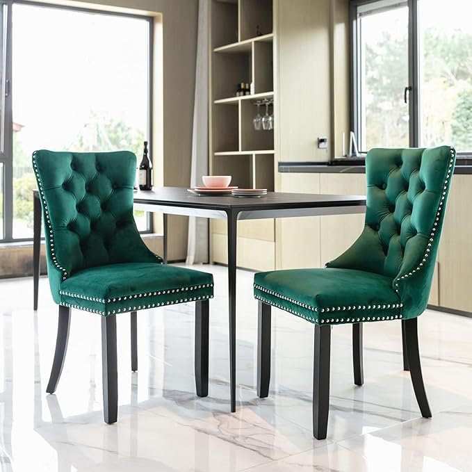 NicBex Haerin-SD-00096-LWJ Dining Chairs, 25.5"x19.7"x37.4", Green - LeafyLoom