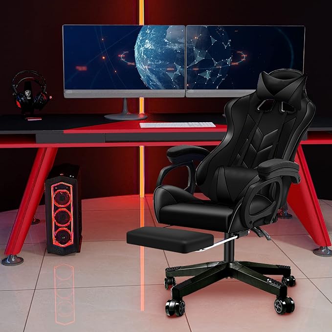 28 inch Nylon Gaming Chair Base Replacement with 5 Casters, Heavy Duty Office Chair Base Part - LeafyLoom