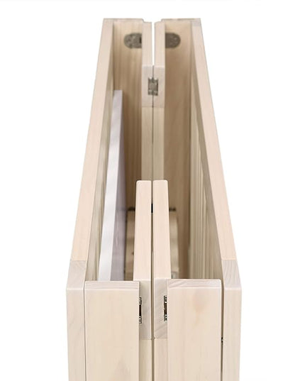 Babyletto Origami Mini Portable Crib Folding with Wheels in Washed Natural, 2 Adjustable Mattress Positions, Greenguard Gold Certified - LeafyLoom