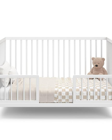 Graco Teddi 5-in-1 Convertible Crib (White) – GREENGUARD Gold Certified, Converts to Daybed, Toddler & Twin Bed with Headboard and Footboard, Adjustable Mattress Height - LeafyLoom