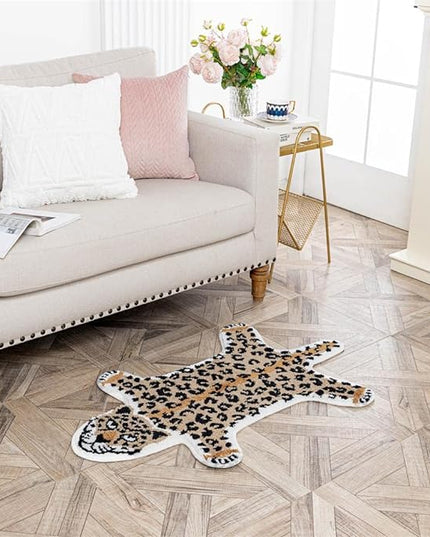 Leopard Shaped Rug Animals Bath Mat Rug Non-Slip Cute Bathroom Door Mat for Bathroom Kitchen Bedroom Cartoon Shower Rug for Bathroom Tub Soft Bathtub Mat Home Decor Brown - LeafyLoom