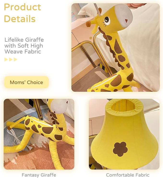 Floor Lamp by Cozylight, Giraffe Design 50nch Tall Standing Lamp for Kids' Bedroom, Hand-Stitched Toy Lamp Decorate The Cozy Living Room - LeafyLoom