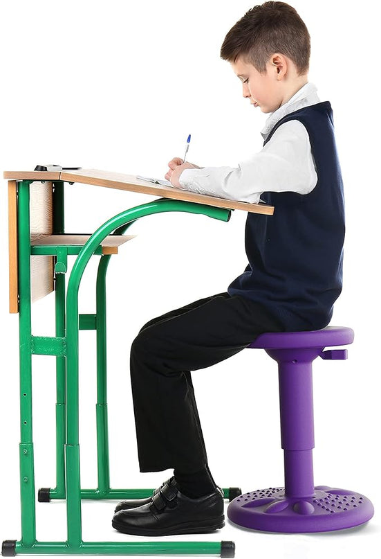 Studico ActiveChairs Adjustable Wobble Stool, Flexible Classroom Seating, Improves Focus, Posture & Helps ADHD/ADD, Sensory Chair, Active Desk Chairs, Adjusts from 16.65" to 23.75", Ages 13-18, Purple - LeafyLoom