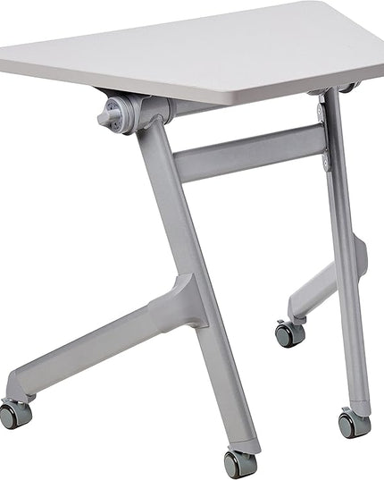 Safco Products Learn Nesting Trapezoid Desk, Small Corner Desk for Classrooms & Custom Classroom Layouts (Pebble Gray) - LeafyLoom