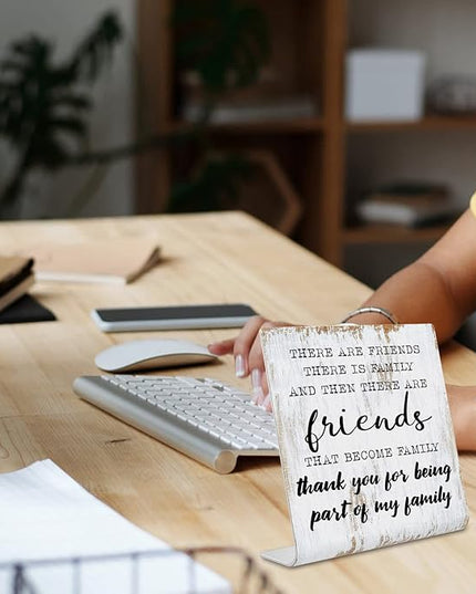 Friend Gifts for Women Men Friends Friendship Plaque Gift Office Gifts for Friends Sisters Coworkers Decorations On Shelf Table Desk for Living Room Bedroom Home Office dksg12 - LeafyLoom
