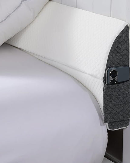 HOMBYS Pillow Wedge for Headboard Gap,Mattress Wedge Gap Filler Queen Size,Bed Crack Pillow,Foam Bed Gap Filler,Multifuctional Headboard Space Filler with Side Pocket,Fill The Gap (0-7") - LeafyLoom