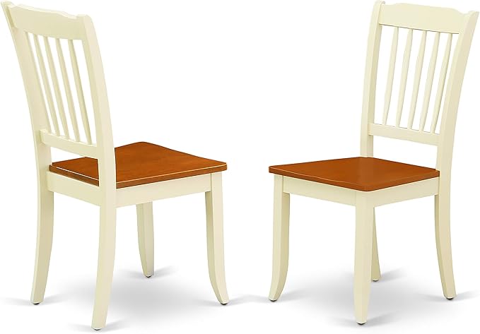 East West Furniture NDDA3-WHI-W Norden 3 Piece Set Contains a Rectangle Dining Room Table with Dropleaf and 2 Wood Seat Chairs, 30x48 Inch - LeafyLoom