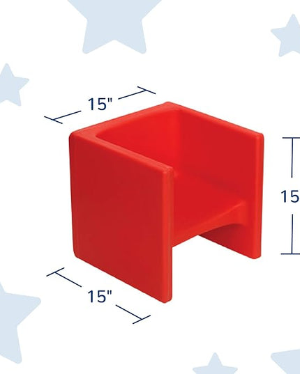 Children's Factory 3-in-1 Cube Chair for Kids, Flexible Seating Classroom Furniture, 1-Pack, Red - LeafyLoom