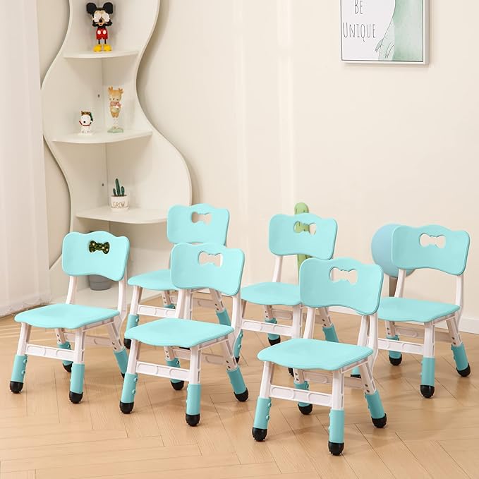 Kids' Desk Chairs Adjustable Height is Suitable for Children's Chairs Used in Families, Schools and Day-Care Between 2-10 Years Old The Max Bearing Capacity is 220LB(5PCS-Blue) - LeafyLoom